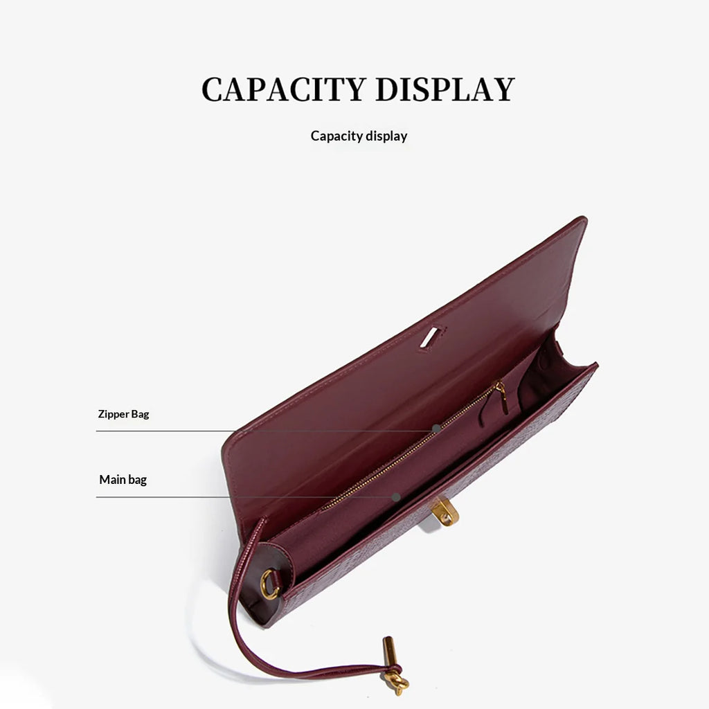 Crocodile-patterned fashionable women's handbag, vintage baguette bag, party bag, evening bag, everyday shoulder/crossbody bag.