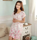 Lounge Printed Nightgowns Woman New Cotton Silk Nightwear Summer Dress Casual Loose Women Night Dress Sleepwear Sleep Shirts