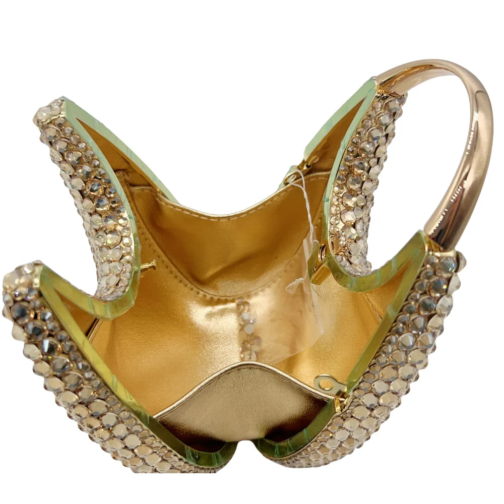 Evening Bag, Clutch, Luxury, 2023 - Crystal and Pearl Embellished Tote, Elegant Ladies Party Purse