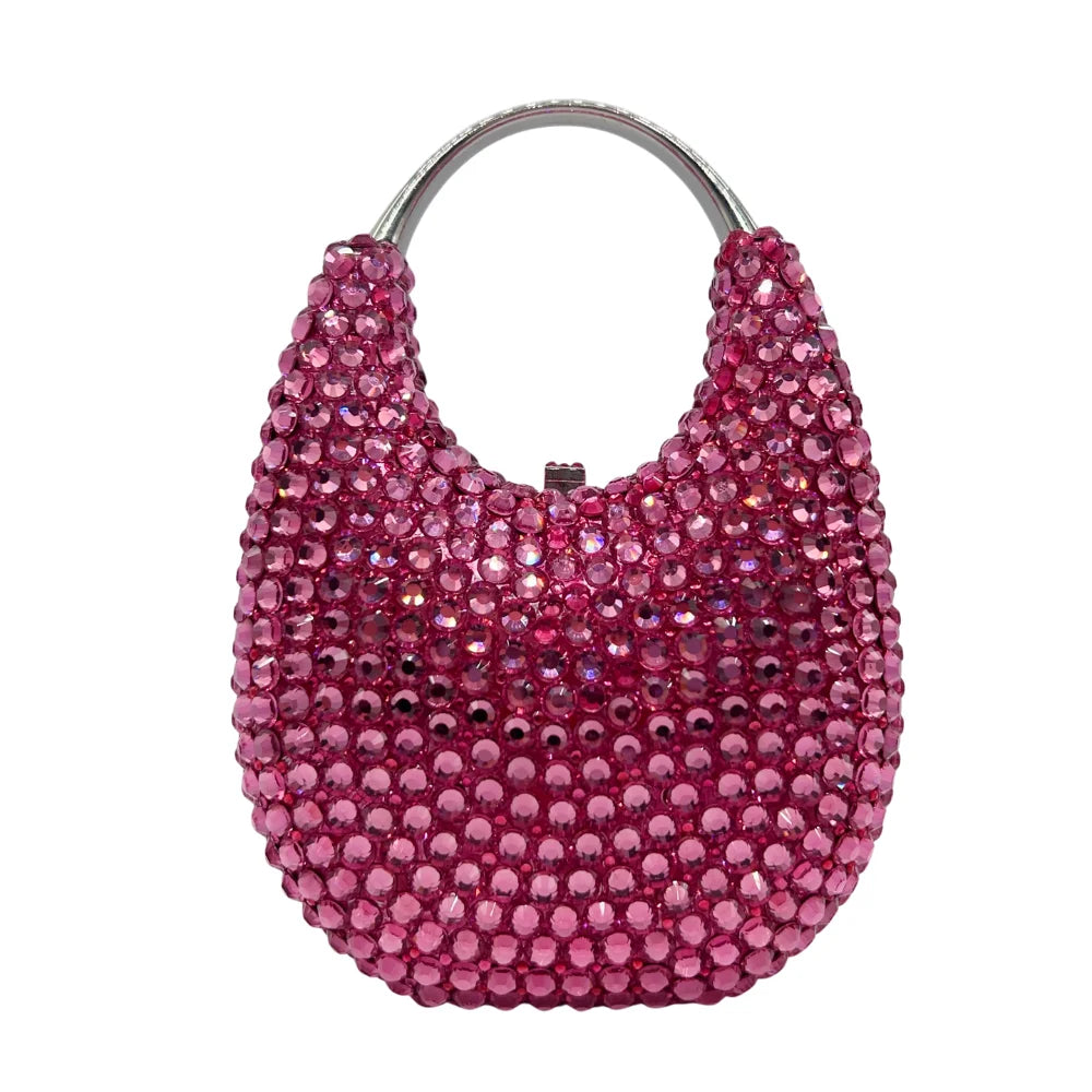 Evening Bag, Clutch, Luxury, 2023 - Crystal and Pearl Embellished Tote, Elegant Ladies Party Purse