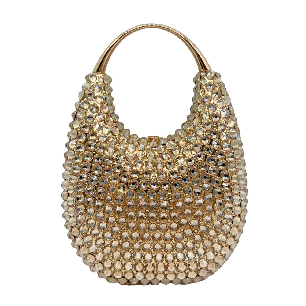 Evening Bag, Clutch, Luxury, 2023 - Crystal and Pearl Embellished Tote, Elegant Ladies Party Purse
