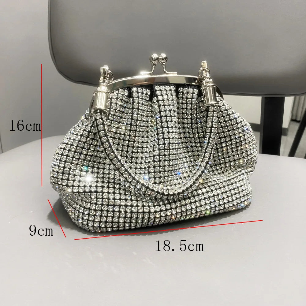 JIOMAY Women's Shiny Rhinestone Purse for Wedding Silver Clutch Bag evening Bag Luxury Clutch Bag Luxury Bags Designers Handbags