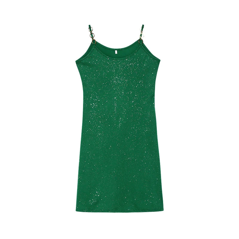 Spring and Summer Europe and the United States Foreign Trade Cross-border New Women's Hot Diamond Sling Sexy Dress Dress