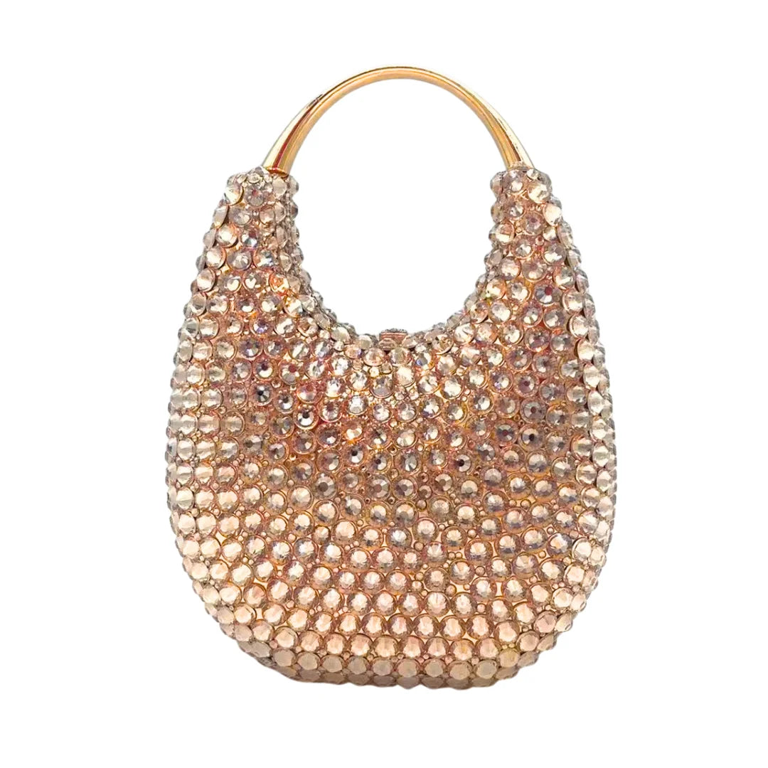Evening Bag, Clutch, Luxury, 2023 - Crystal and Pearl Embellished Tote, Elegant Ladies Party Purse
