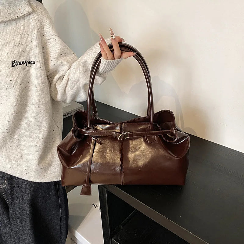 Vintage Handbag for Women Large Capacity 2025 New Underarm Commuting Bag Fashion Female Casual Single Shoulder Tote Bag