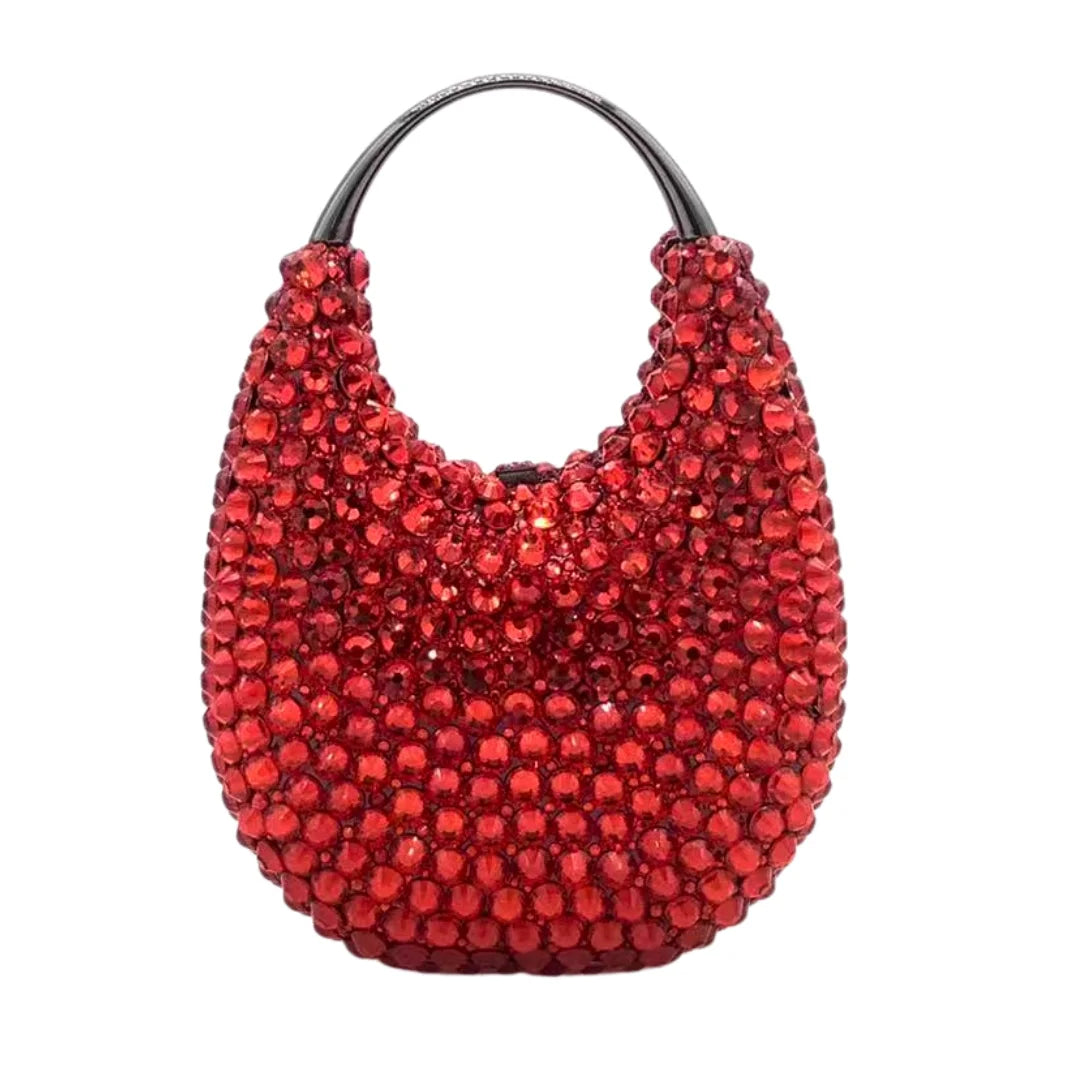 Evening Bag, Clutch, Luxury, 2023 - Crystal and Pearl Embellished Tote, Elegant Ladies Party Purse