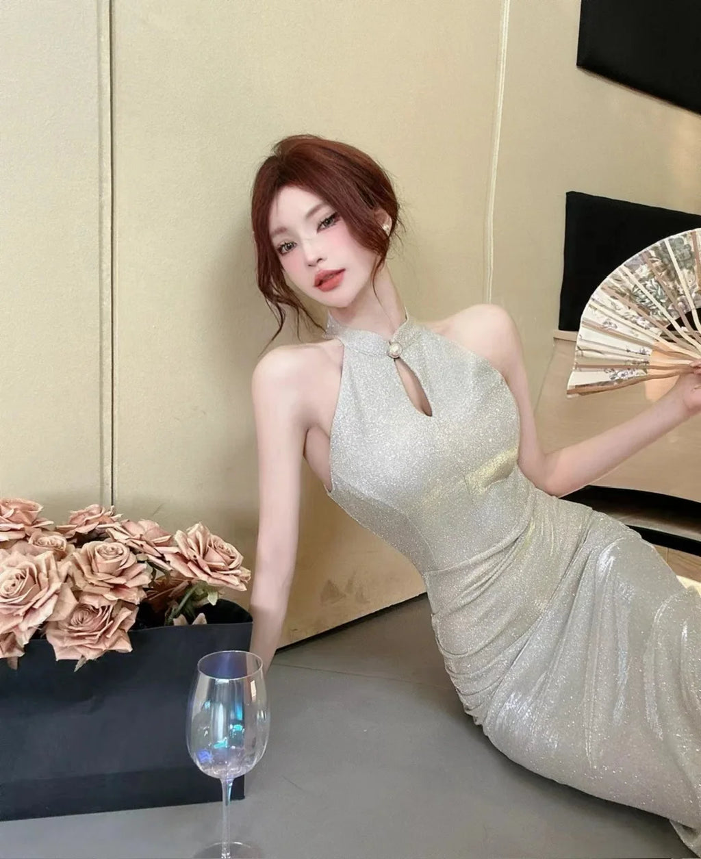 Jielur Purple Sexy Chain Tight Hip Chic Female Dresses Solid Color Hollow Out Sleeveless Y2k Fashion Women's Dress Party Club