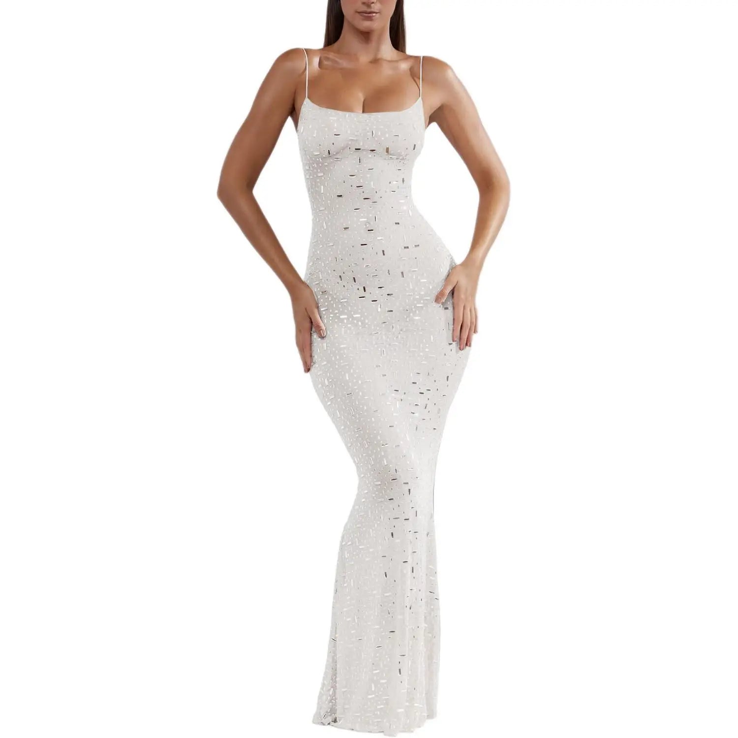 Sexy Beaded Strap Evening Dr Women's Long Tail Fi Tailed Gown Ball Gown Wedding Dr Formal Dr Par Dr