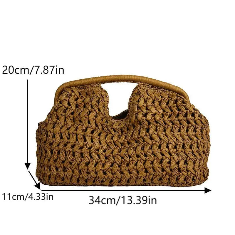 Fashion Elegant Woven Handbag Female Beach Straw Underarm Bag Versatile Exquisite Shoulder Bags Evening Bags For Women Gifts