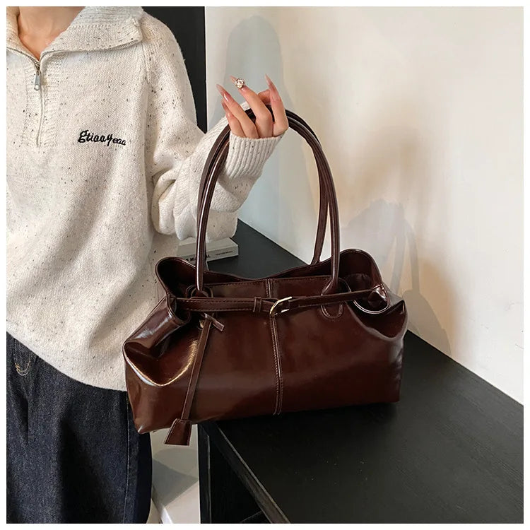 Vintage Handbag for Women Large Capacity 2025 New Underarm Commuting Bag Fashion Female Casual Single Shoulder Tote Bag